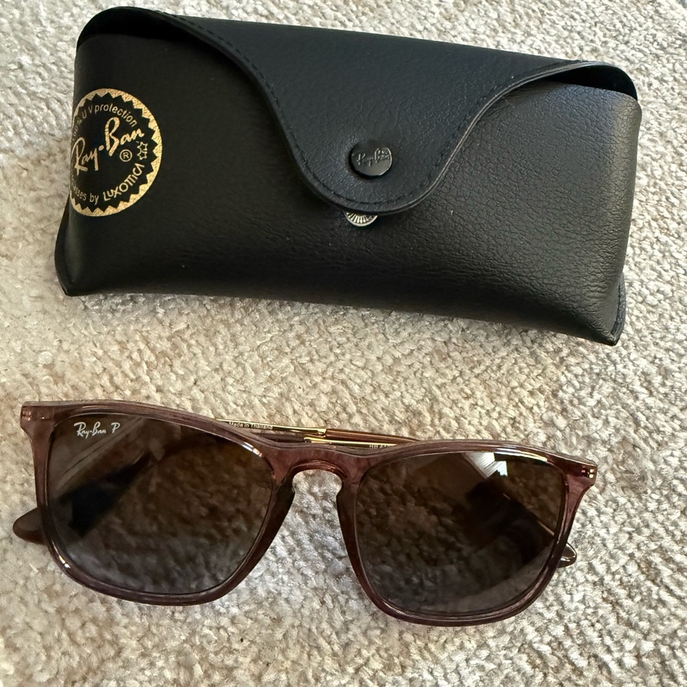 Ray-Ban Tortoise Shell Sunglasses with Black Case